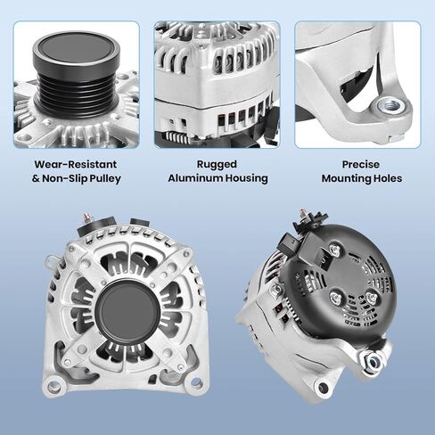 210Amp Alternator 12V Compatible with BMW 228i 14-16, 320i 13-18, 328i, 428i xDrive, 528i, X1, X3, Z4, L4 2.0L, CW 6-Groove Clutch Pulley, Replace 12317605061, 104210-6400 in Kuwait