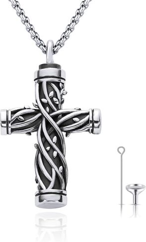 مجوهرات حرق الجثث بقلادة من الفضة الإسترليني عيار 925 للرماد مع سلسلة من الفولاذ المقاوم للصدأ in Kuwait