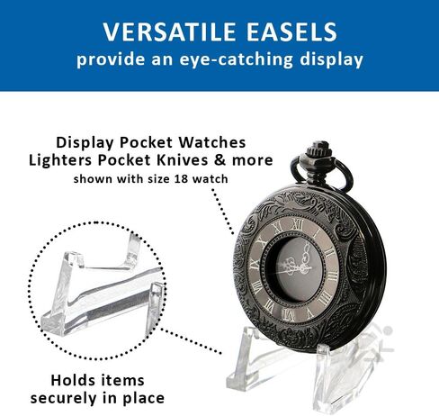 OnFireGuy 10pcs Clear Display Easels | Pocket Watch Stand Lighter Display & Pocket Knife Display Stand Deluxe Easels 1/2" Shelf in Saudi Arabia