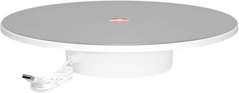 Rotating Display Stand, 360° Electric Turntable with RGB Gradient Lighting, Mirrored Spinning Stand for Photography Crafts Jewelry Collectible Display in Saudi Arabia