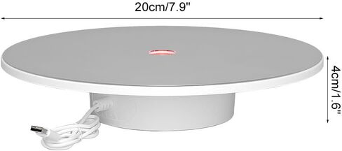 Rotating Display Stand, 360° Electric Turntable with RGB Gradient Lighting, Mirrored Spinning Stand for Photography Crafts Jewelry Collectible Display in Saudi Arabia