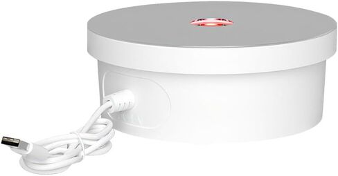 Rotating Display Stand, 360° Electric Turntable with RGB Gradient Lighting, Mirrored Spinning Stand for Photography Crafts Jewelry Collectible Display in Saudi Arabia