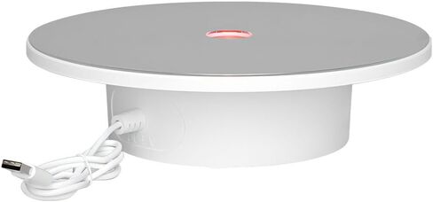 Rotating Display Stand, 360° Electric Turntable with RGB Gradient Lighting, Mirrored Spinning Stand for Photography Crafts Jewelry Collectible Display in Saudi Arabia