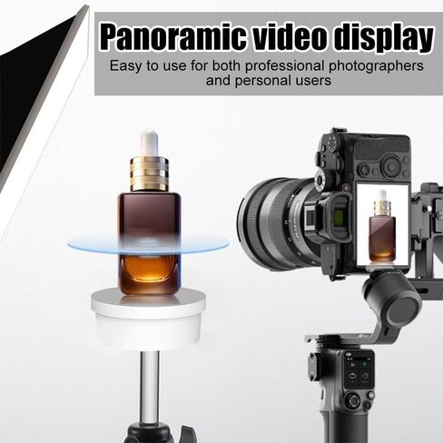Rotating Display Stand, 360° Electric Turntable with RGB Gradient Lighting, Mirrored Spinning Stand for Photography Crafts Jewelry Collectible Display in Saudi Arabia