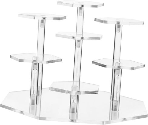 Acrylic Hand-made Multi-layer Display Stand Riser Display Shelf for Figurines Collectibles Cosmetics Versatile Acrylic Display Rack for Home and Organization in Saudi Arabia