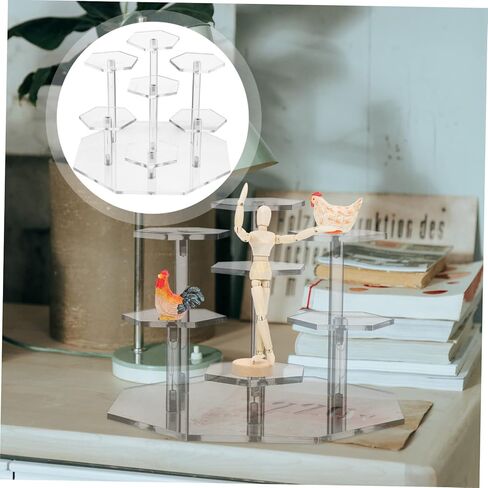 Acrylic Hand-made Multi-layer Display Stand Riser Display Shelf for Figurines Collectibles Cosmetics Versatile Acrylic Display Rack for Home and Organization in Saudi Arabia