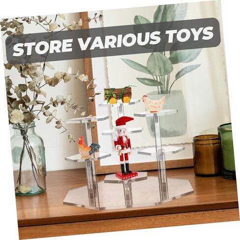Acrylic Hand-made Multi-layer Display Stand Riser Display Shelf for Figurines Collectibles Cosmetics Versatile Acrylic Display Rack for Home and Organization in Saudi Arabia