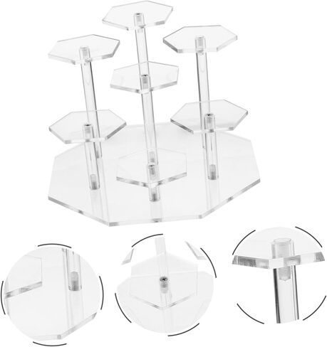 Acrylic Hand-made Multi-layer Display Stand Riser Display Shelf for Figurines Collectibles Cosmetics Versatile Acrylic Display Rack for Home and Organization in Saudi Arabia