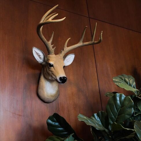 Zeckos 12 Point Buck Deer Head Bust Resin Wall Sculpture Lodge Decor Trophy Mount 23.5 Inches High in Saudi Arabia