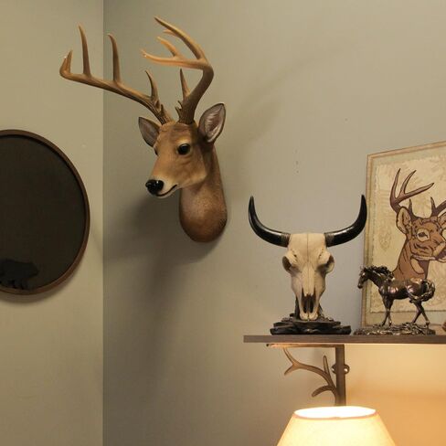 Zeckos 12 Point Buck Deer Head Bust Resin Wall Sculpture Lodge Decor Trophy Mount 23.5 Inches High in Saudi Arabia