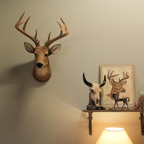 Zeckos 12 Point Buck Deer Head Bust Resin Wall Sculpture Lodge Decor Trophy Mount 23.5 Inches High in Saudi Arabia