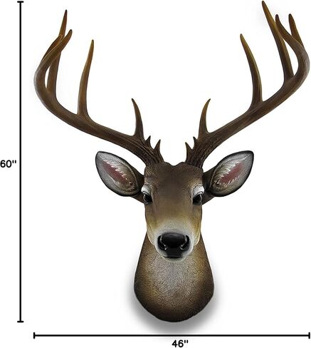 Zeckos 12 Point Buck Deer Head Bust Resin Wall Sculpture Lodge Decor Trophy Mount 23.5 Inches High in Saudi Arabia