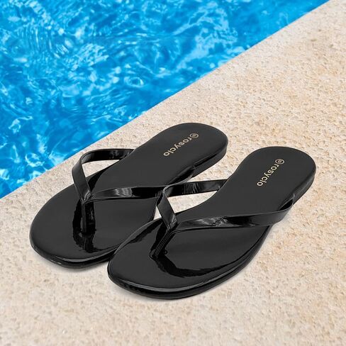 Flip Flops for Women, Memory Foam Flats Summer Sandals for Women 2026 - Trending Vegan Leather Lightweight Soft Comfort Cloud Womens Slippers Cheap Beach Essentials Thong Slides in Saudi Arabia