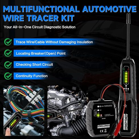 VSTM Wire Tracer Automotive Electrical Open & Short Finder, Circuit Tester, Circuit Breaker Finder, Fault Probe Cable Tracker, DC 6-42V Electrical Circuit Diagnostic Tool (Black) in Saudi Arabia