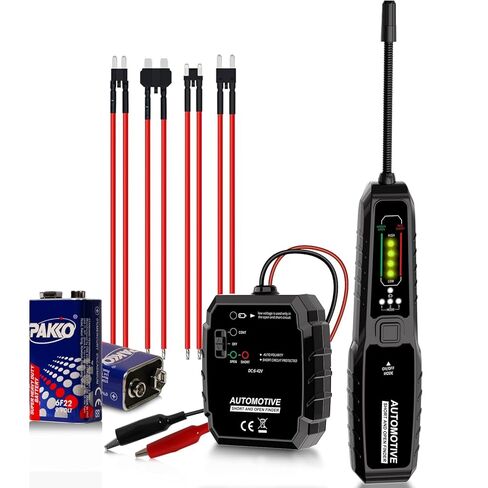 جهاز تتبع أسلاك VSTM، مكتشف كهربائي مفتوح وقصير للسيارات، جهاز اختبار الدائرة، مكتشف قاطع الدائرة، جهاز تتبع كابل مسبار الأعطال، أداة تشخيص الدائرة الكهربائية DC 6-42V (أسود) in Kuwait