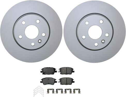 Coated Vented 276mm Disc Rotors and Akebono ProACT Ceramic Pad Set with Hardware and Acoustic Sensors Front Brake Kit For Chevrolet Bolt EUV Bolt EV Cruze Volt L LS LT Premier Diesel in Kuwait