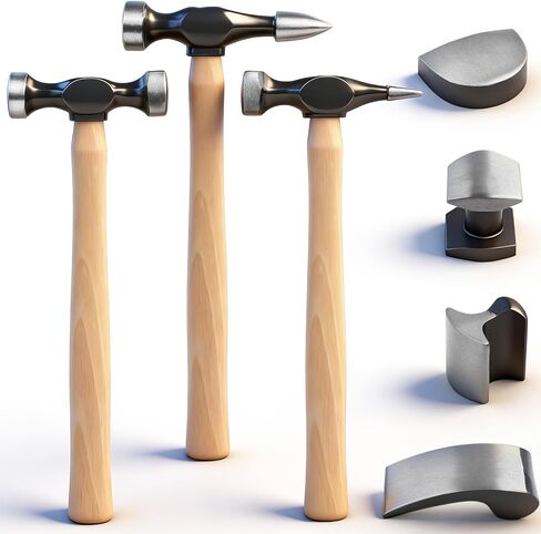 SWANLAKE GARDEN TOOLS 9Pcs Auto Body Hammer and Dolly Set, Heavy Duty Car Body Dent Repair Tool Kit with Carrying Case, Wood Handles, Performance Carbon Steel Hammers and Dollies Set, Fender Tool Set in Kuwait