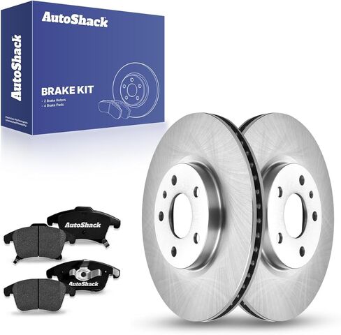 AutoShack Front Vented Drilled & Slotted E-Coated Brake Rotors Black Finish + Ceramic Pads 6-PC Brake Kit Replacement for 2013-2020 Ford Fusion 2013-2016 Lincoln MKZ NightGuard 12.44" (316 mm) in Saudi Arabia
