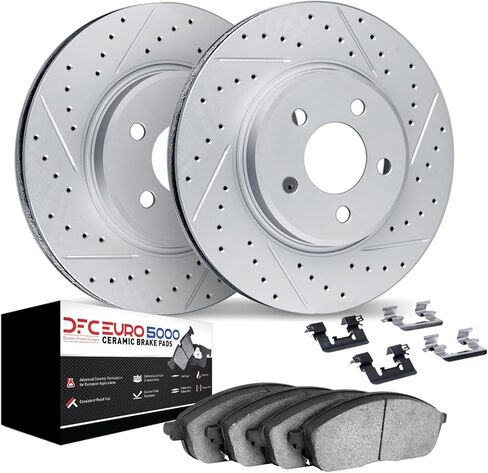 Dynamic Friction Company Brake Kit For 2018-2020 BMW 520i; 2018-2023 BMW 530e, X3; 2017-2023 BMW 530i; 2021-2022 BMW iX3| Rear EURO 5000 Ceramic Brake Pads and Rotors Kit|Hardware included in Saudi Arabia