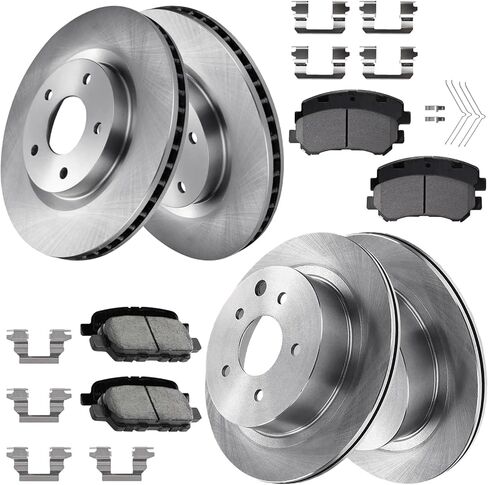 Brake Kit for 2008 2009 2010 2011 2012 2013 Nissan Rogue, Brakes and Rotors Kit Front and Rear, Ceramic Pads Replacement [11.65" Front & 11.5" Rear Rotor] in Kuwait
