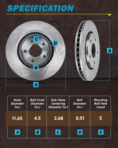Brake Kit for 2008 2009 2010 2011 2012 2013 Nissan Rogue, Brakes and Rotors Kit Front and Rear, Ceramic Pads Replacement [11.65" Front & 11.5" Rear Rotor] in Kuwait