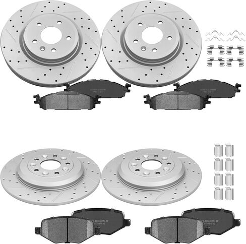 Front Rear Brake Disc Rotors & Ceramic Brake Pads Kit Fit for Ford Explorer 2011 2012 2013 2014 2015 2016 2017 2018 2019, Taurus 2010-2019, Flex 2009-2019, Lincoln MKS 2009-2012, MKT 2010-2019 in Kuwait