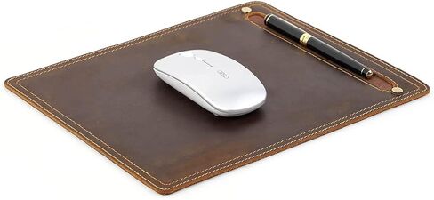 Hiram Handmade Crazy Horse Cowhide Mouse Pad, Italian Genuine Leather Mouse Pad for Home or Office Desktop in Kuwait