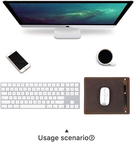 Hiram Handmade Crazy Horse Cowhide Mouse Pad, Italian Genuine Leather Mouse Pad for Home or Office Desktop in Kuwait