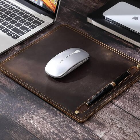Hiram Handmade Crazy Horse Cowhide Mouse Pad, Italian Genuine Leather Mouse Pad for Home or Office Desktop in Kuwait