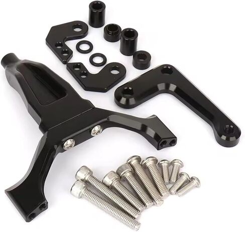 يناسب ياماها MT09 MT-09 MT 09 2024 2025 دراجة نارية الملحقات CNC قابل للتعديل التوجيه المثبط استقرار مجموعة التثبيت (قوس أسود) in Kuwait