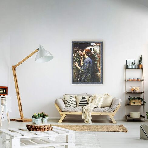 روح الوردة بقلم جون ويليام ووترهاوس | لوحة فنية جدارية منسوجة معلقة | سيدة الأزهار الكلاسيكية مع الورود والزنابق | 100% قطن مقاس الولايات المتحدة الأمريكية 43x31 in Kuwait