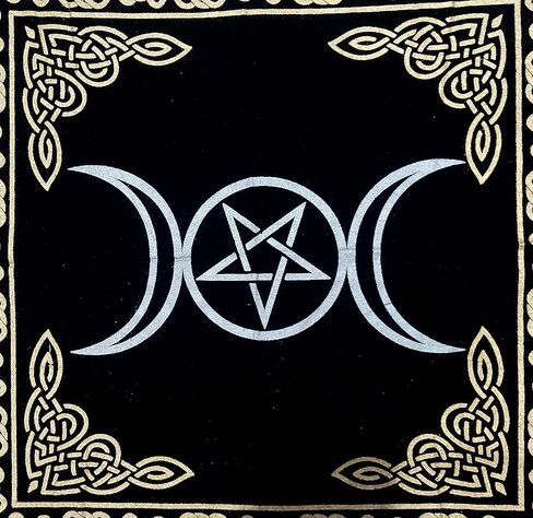 كرافت كالا التارو مذبح القماش بطاقات العرافة مفرش المائدة الخاص رجل الكهف بيغان غرفة بار ديكور جدار المنزل Wiccan تغيير الملابس السحر مخالب الشمس بطاقة الجدول نسيج 36 "آلهة ثلاثية in Kuwait