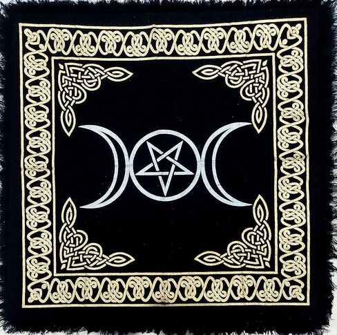 كرافت كالا التارو مذبح القماش بطاقات العرافة مفرش المائدة الخاص رجل الكهف بيغان غرفة بار ديكور جدار المنزل Wiccan تغيير الملابس السحر مخالب الشمس بطاقة الجدول نسيج 36 "آلهة ثلاثية in Kuwait