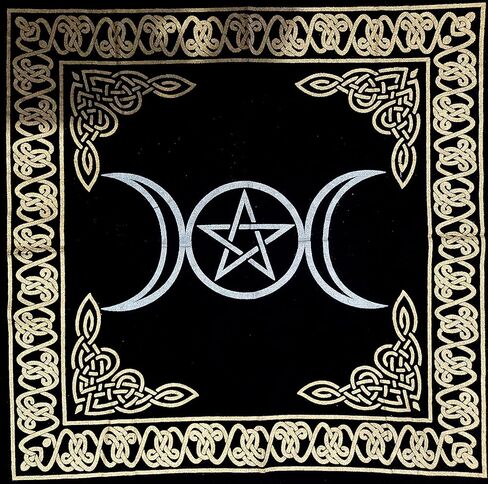 كرافت كالا التارو مذبح القماش بطاقات العرافة مفرش المائدة الخاص رجل الكهف بيغان غرفة بار ديكور جدار المنزل Wiccan تغيير الملابس السحر مخالب الشمس بطاقة الجدول نسيج 36 "آلهة ثلاثية in Kuwait