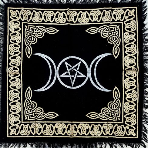 كرافت كالا التارو مذبح القماش بطاقات العرافة مفرش المائدة الخاص رجل الكهف بيغان غرفة بار ديكور جدار المنزل Wiccan تغيير الملابس السحر مخالب الشمس بطاقة الجدول نسيج 36 "آلهة ثلاثية in Kuwait