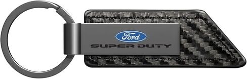 iPick Image for Ford Super-Duty PU Leather Carbon Fiber Texture Strap Black Metal Bar Key Chain - Official Licensed in Saudi Arabia