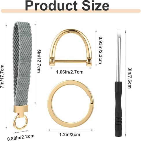 cobee Keychain Wristlet, Braided Keychain with Wrist Strap Woven Wrist Lanyard with 1 Keyring 1 D-ring one Tool one Car Key Chain Holder for Women Men in Saudi Arabia