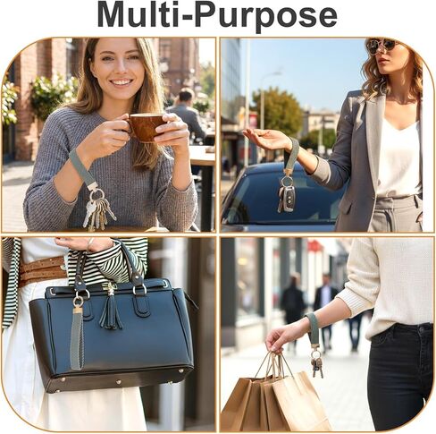 cobee Keychain Wristlet, Braided Keychain with Wrist Strap Woven Wrist Lanyard with 1 Keyring 1 D-ring one Tool one Car Key Chain Holder for Women Men in Saudi Arabia