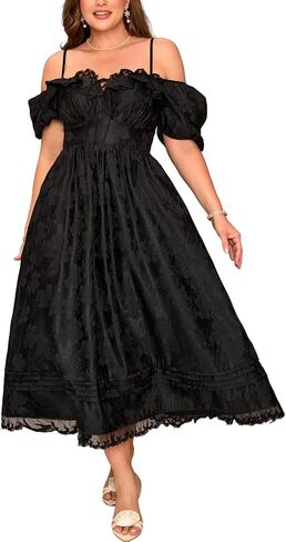 فساتين زفاف رسمية بمقاسات كبيرة للنساء - 3 أنماط للارتداء، فستان جاكار منقوش أنيق in Kuwait