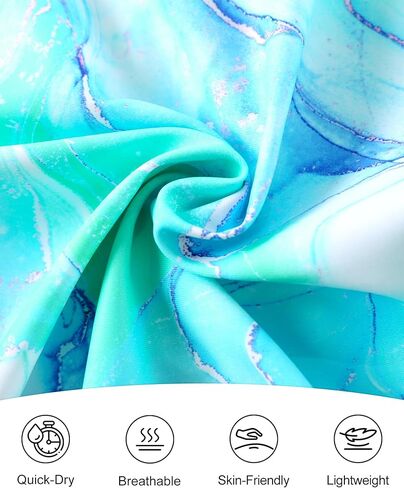 ملابس سباحة للفتيات من Rash Guard بأكمام طويلة مع تنورة سباحة شورت قطعتين ملابس سباحة للحماية من الشمس لمدة 3-12 سنة in Kuwait