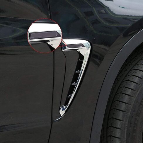 Car Xdrive Emblem Shark Gills Side Air Flow Fender Vent Decoration Cover Trim for BMW X5 f15 X5M F85 2014-2018 (Black+M) in Kuwait