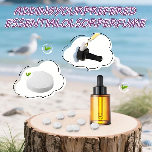 Round Essential Oil Diffuser Pad - 50 PCS Car Air Freshener Refill Felt Pads, Diffuser Refill Pads, Unscented Essential Oil Perfume Refill Pad, Mini Microfibre Air Filter Scent-Pads for Vent Clips in Kuwait