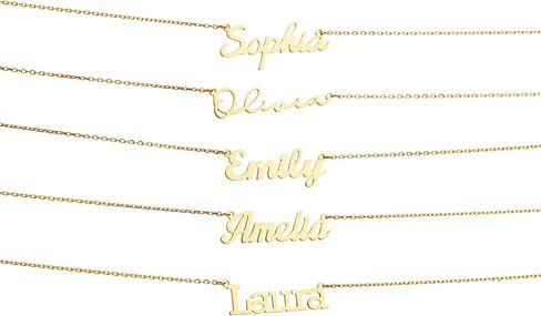14K Gold Name Necklace - Personalized Name Jewelry - Custom Named Necklace - Dainty Gold Necklace -18 Fonts Style Name Necklace - Cable, Rolo and Figaro Chain Option - Bridesmaid Gifts - Mom Gifts in Saudi Arabia