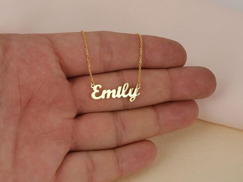 14K Gold Name Necklace - Personalized Name Jewelry - Custom Named Necklace - Dainty Gold Necklace -18 Fonts Style Name Necklace - Cable, Rolo and Figaro Chain Option - Bridesmaid Gifts - Mom Gifts in Saudi Arabia