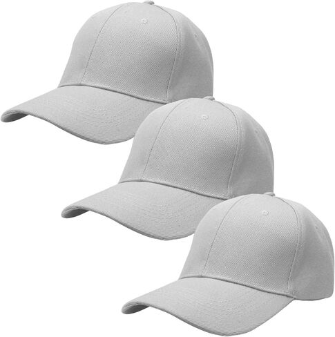 Falari 3-Pack Plain Baseball Sport Cap for Out Door Activities Adjustable Size Solid Color in Saudi Arabia