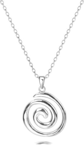 Rnivida Spiral Pendant Necklace for Women,14k Gold Plated Jewelry Gift with Adjustable Stainless Steel Chain 18‘’ in Saudi Arabia