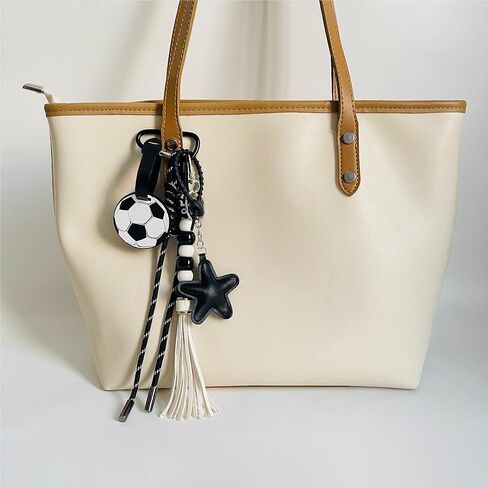QTMY Cute Star Football Beaded Rope Braided Keychain Bag Charms for Handbag Purse Backpack Accessories for Bogg Bag,720 in Saudi Arabia