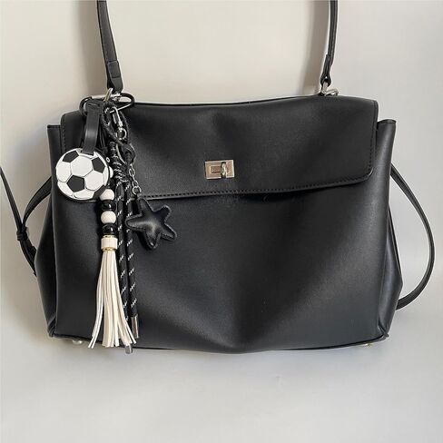 QTMY Cute Star Football Beaded Rope Braided Keychain Bag Charms for Handbag Purse Backpack Accessories for Bogg Bag,720 in Saudi Arabia