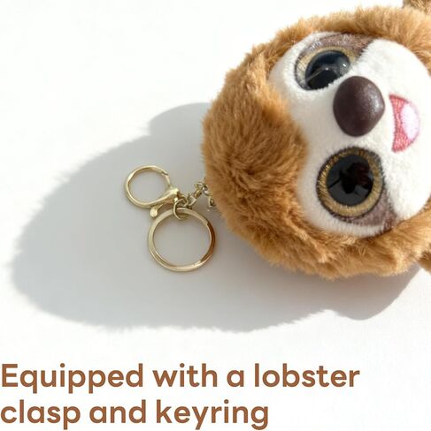 Plush Sloth Keychain - Adorable Brown Sitting Sloth with Big Eyes, Soft Furry Bag Charm and Keyring for Women, Handbag Pendant, Purse Tote Bag Ornaments in Kuwait