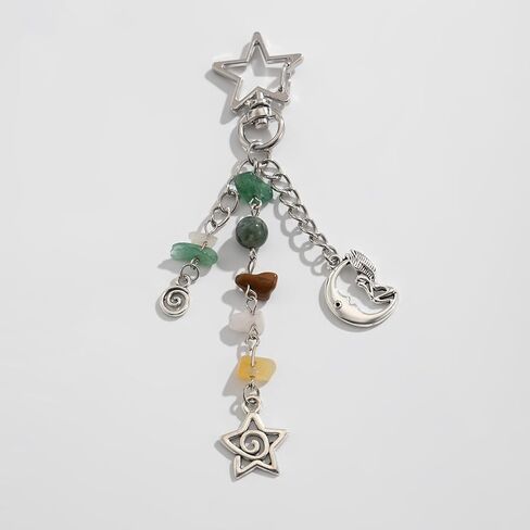 Sun Moon Star Keychain Y2K Aesthetic Boho Hippie Bag Charm, Vintage Style Purse Accessories for Women Girls in Saudi Arabia